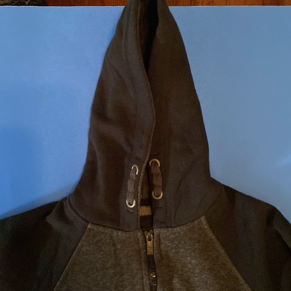 Joe’s Jeans Boys ColorBlock Raglan Hoodie, Black & Grey, Zip Front, Size L/6 NWT - Picture 2 of 11